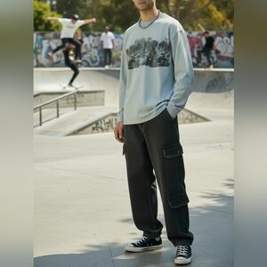 woodland themed long sleeve 100% cotton t-shirt